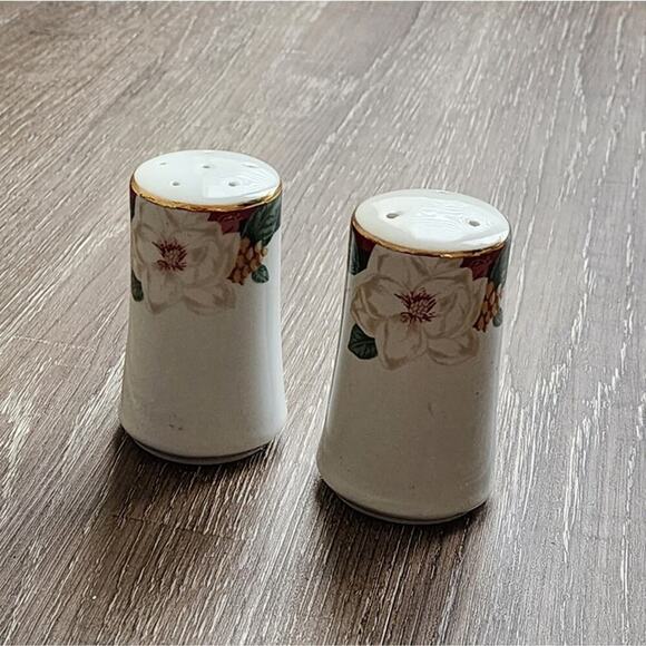 Vintage 1998 Tienshan Fine China Magnolia Salt & pepper shaker Set Shakers‎ - Picture 9 of 13